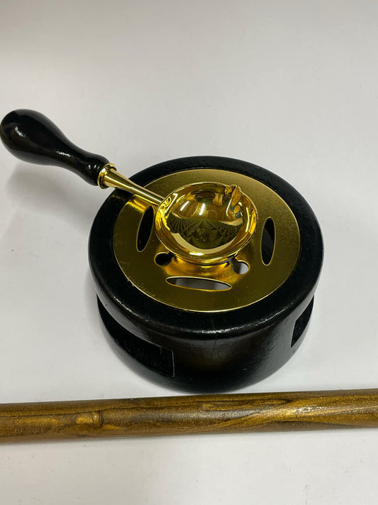Cuillère pour fondre la cire avec support